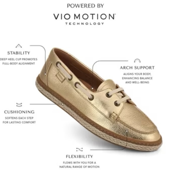 Vionic Bay Gold Leather Slip-On Size 8.5 BNIB - Picture 2 of 4